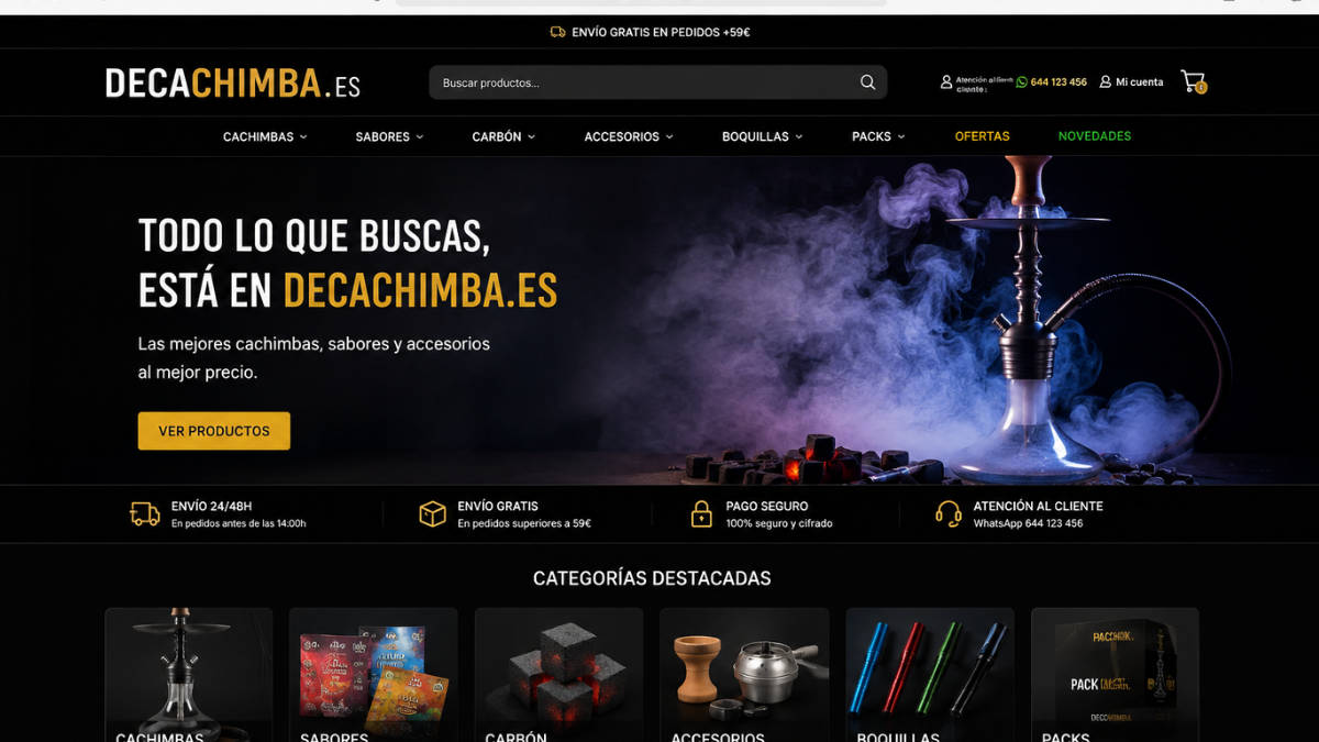 Captura de la tienda de accesorios