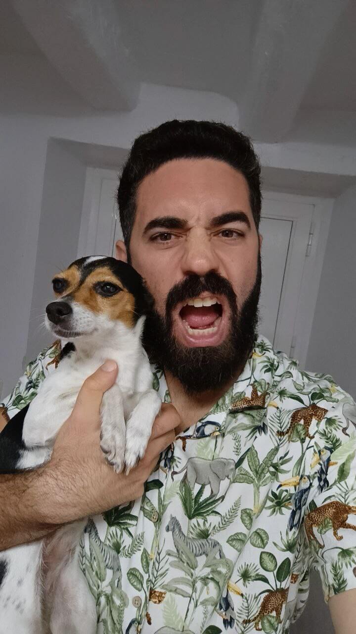 jose pablo con un perro